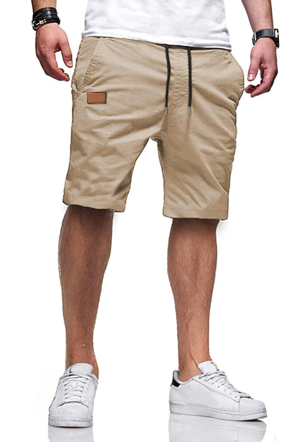 JMIERR Mens Athletic Shorts Casual Cotton Drawstring Summer Beach Twill Chino Dress Golf Workout Gym Running Basketball Shorts, L, S1 Khaki 2